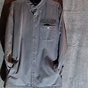 Mens Harley Davidson denim shirt jacket.